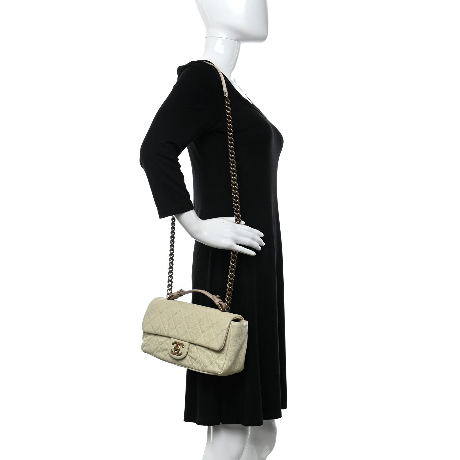Chanel Caviar Quilted Medium Chic Quilt Flap White 2 of 11