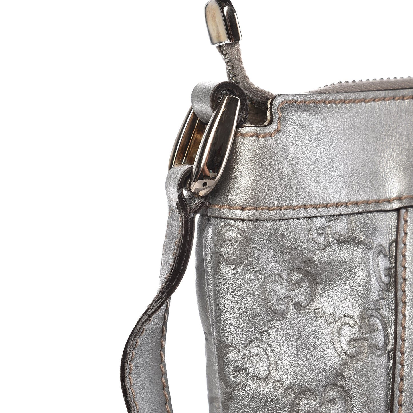 Guccissima Small D Gold Ring Messenger Silver