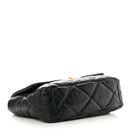 Chanel Goatskin Quilted Maxi Chanel 19 Flap Black 4 of 13