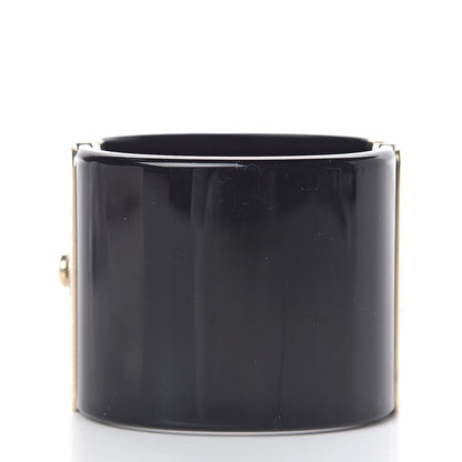 Chanel Resin CC Cuff Black Gold 3 of 5