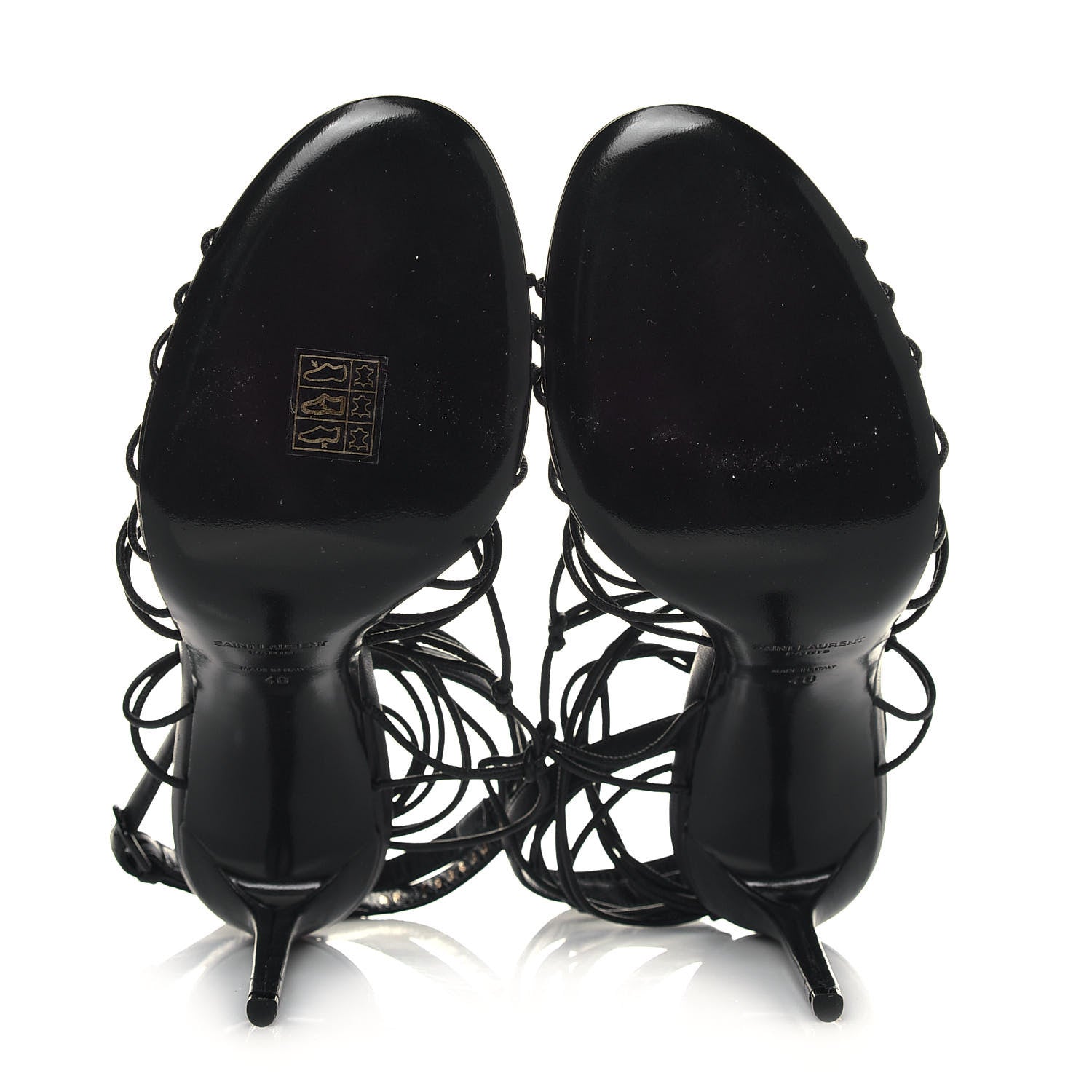 Saint Laurent Robin Zig Zag Heels Sandals 40 Black 5 of 8