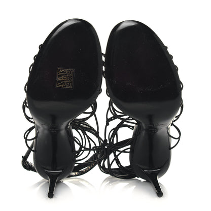 Saint Laurent Robin Zig Zag Heels Sandals 40 Black 5 of 8