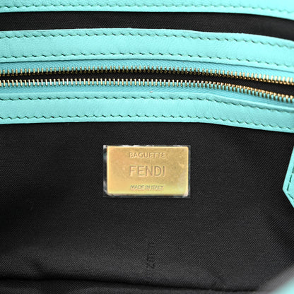 Fendi Nappa FF 1974 Embossed Baguette Spring Turquoise 5 of 10
