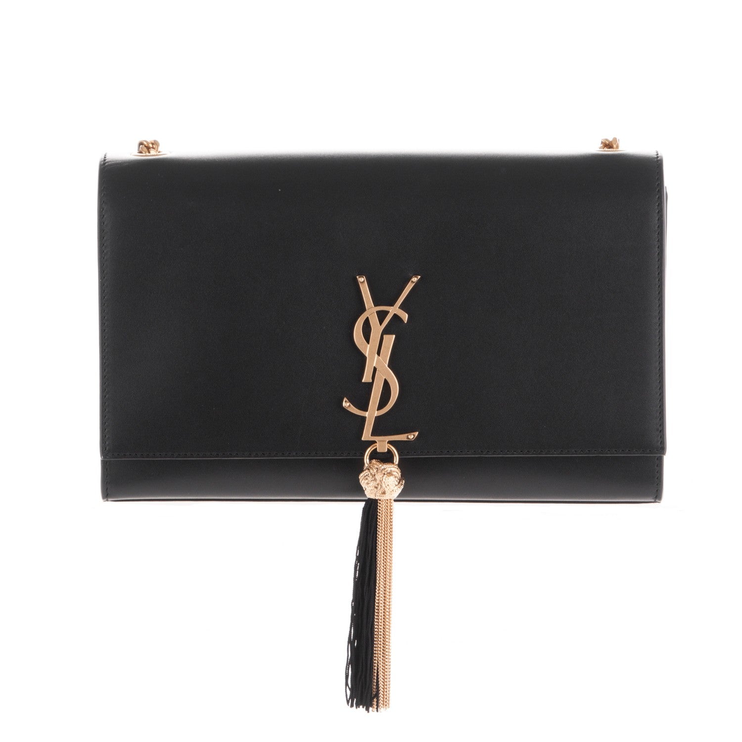 Saint Laurent Smooth Calfskin Medium Classic Monogram Kate Tassel Satchel Black 1 of 5