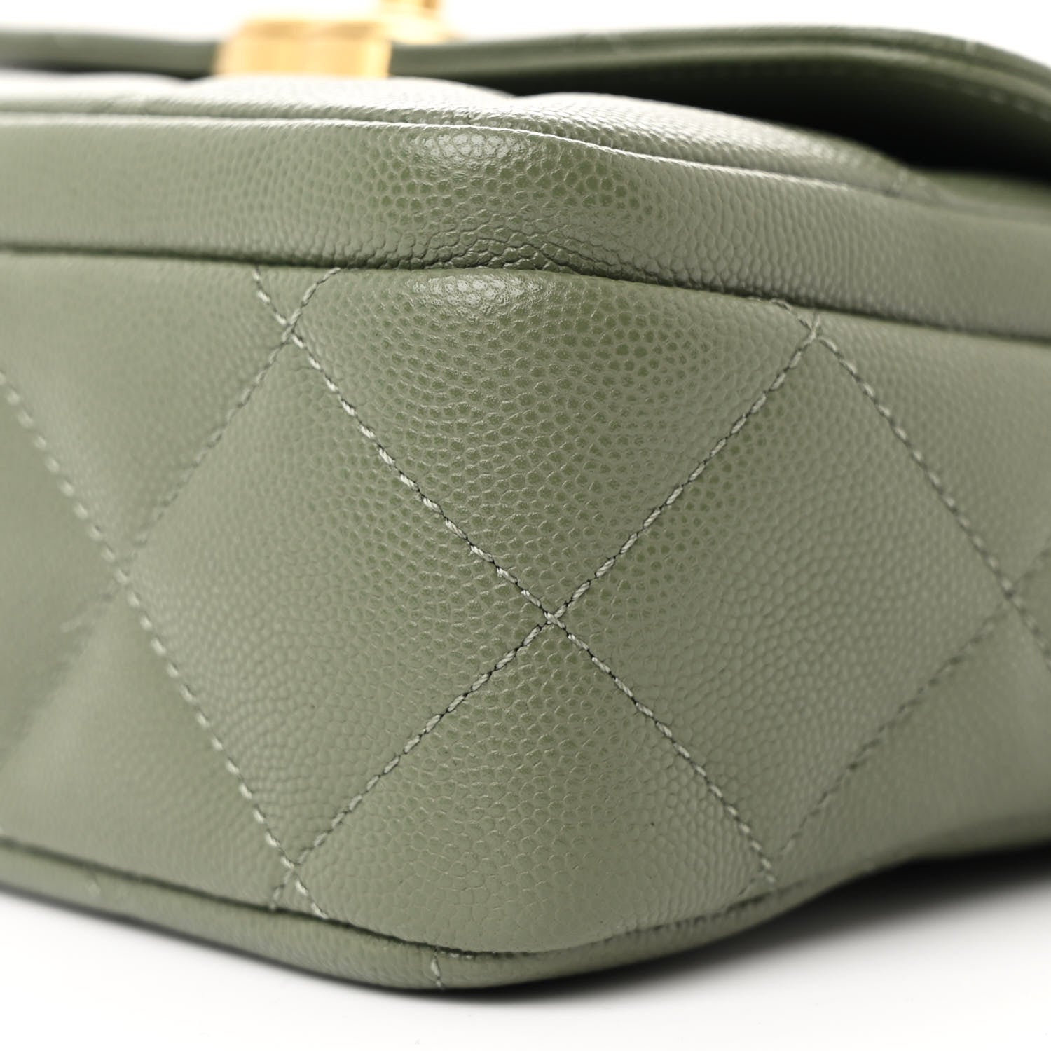 Chanel Shiny Caviar Quilted Mini Flap Khaki 10 of 11
