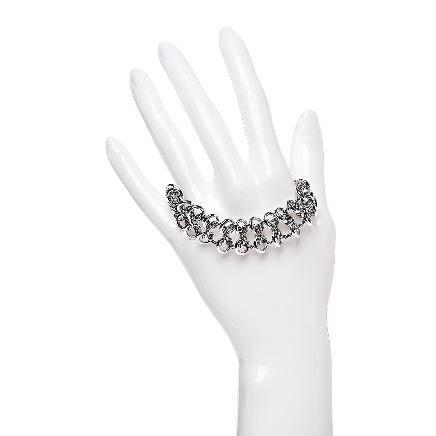 David Yurman Sterling Silver 18K Yellow Gold Atlas Chainmail Link Bracelet 2 of 4