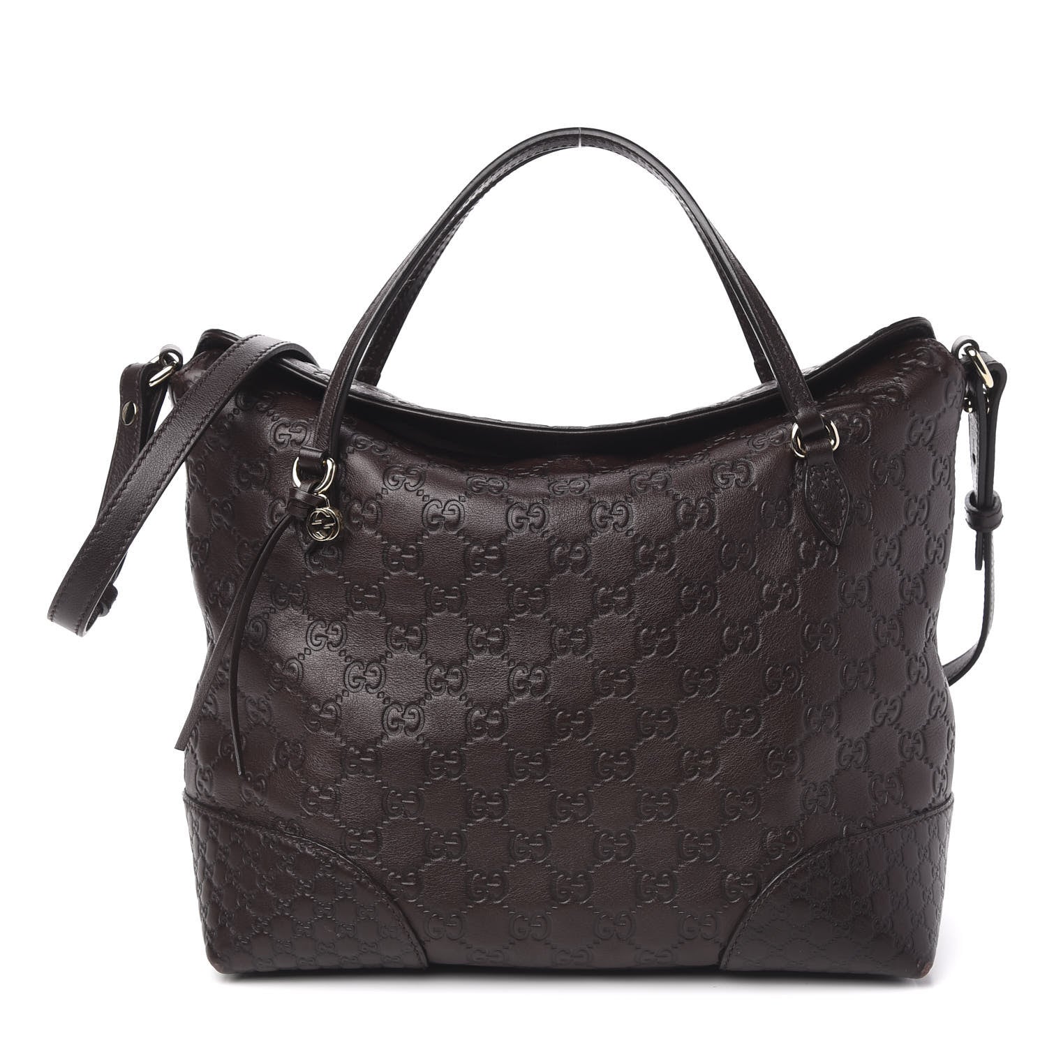 Gucci Guccissima Medium Bree Foldover Tote Chocolate 1 of 12