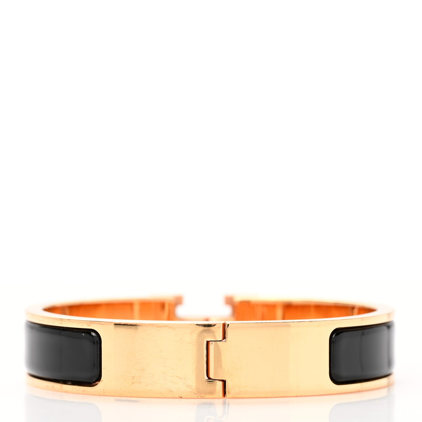 Enamel Narrow Clic Clac H Bracelet PM Black