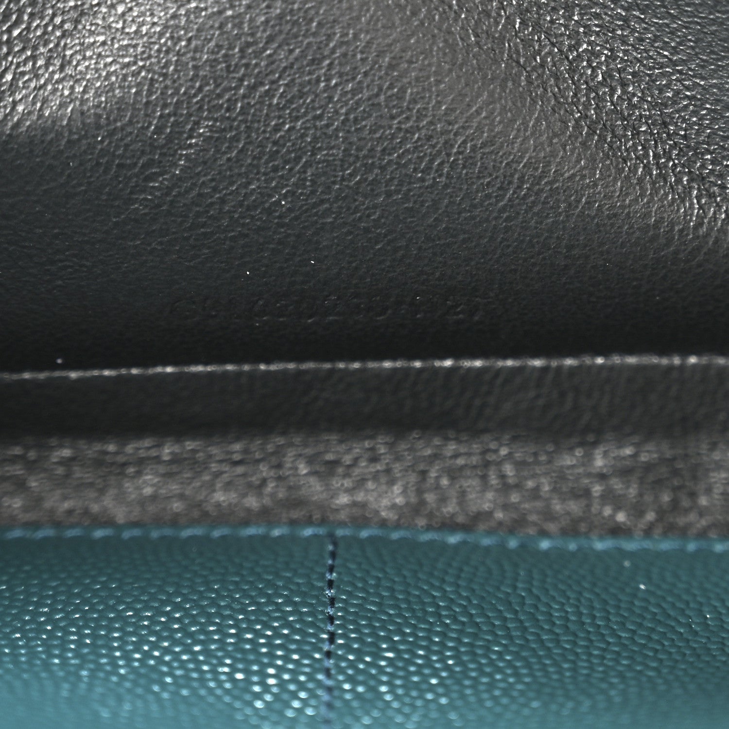Saint Laurent Grain De Poudre Mixed Matelasse Triquilt Monogram Chain Wallet Sea Turquoise 7 of 13