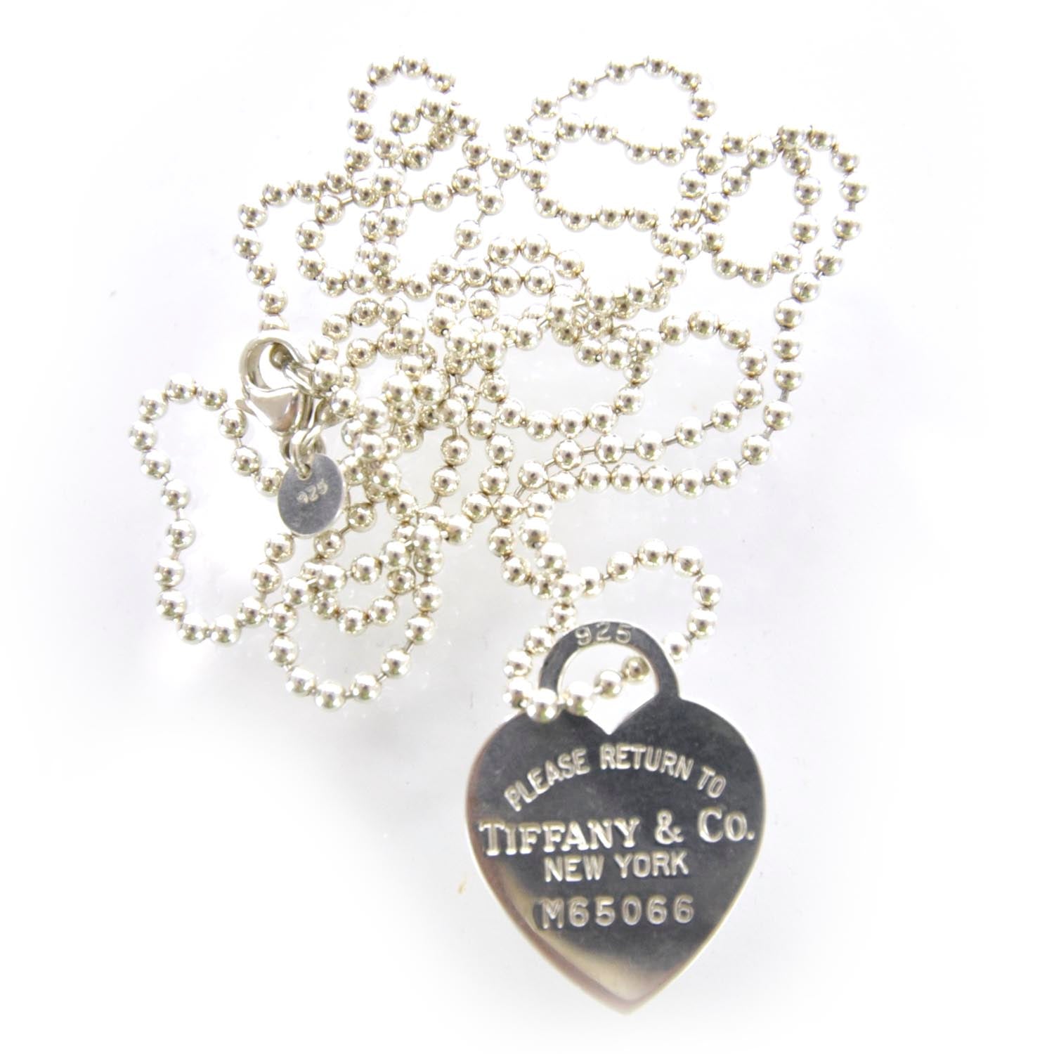 Tiffany Sterling Silver Long Return to Tiffany Heart Pendant Necklace 1 of 5