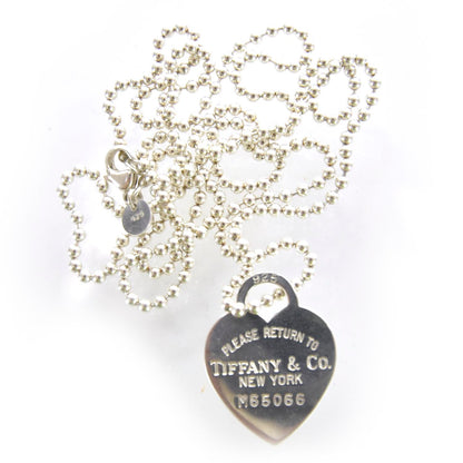 Tiffany Sterling Silver Long Return to Tiffany Heart Pendant Necklace 1 of 5