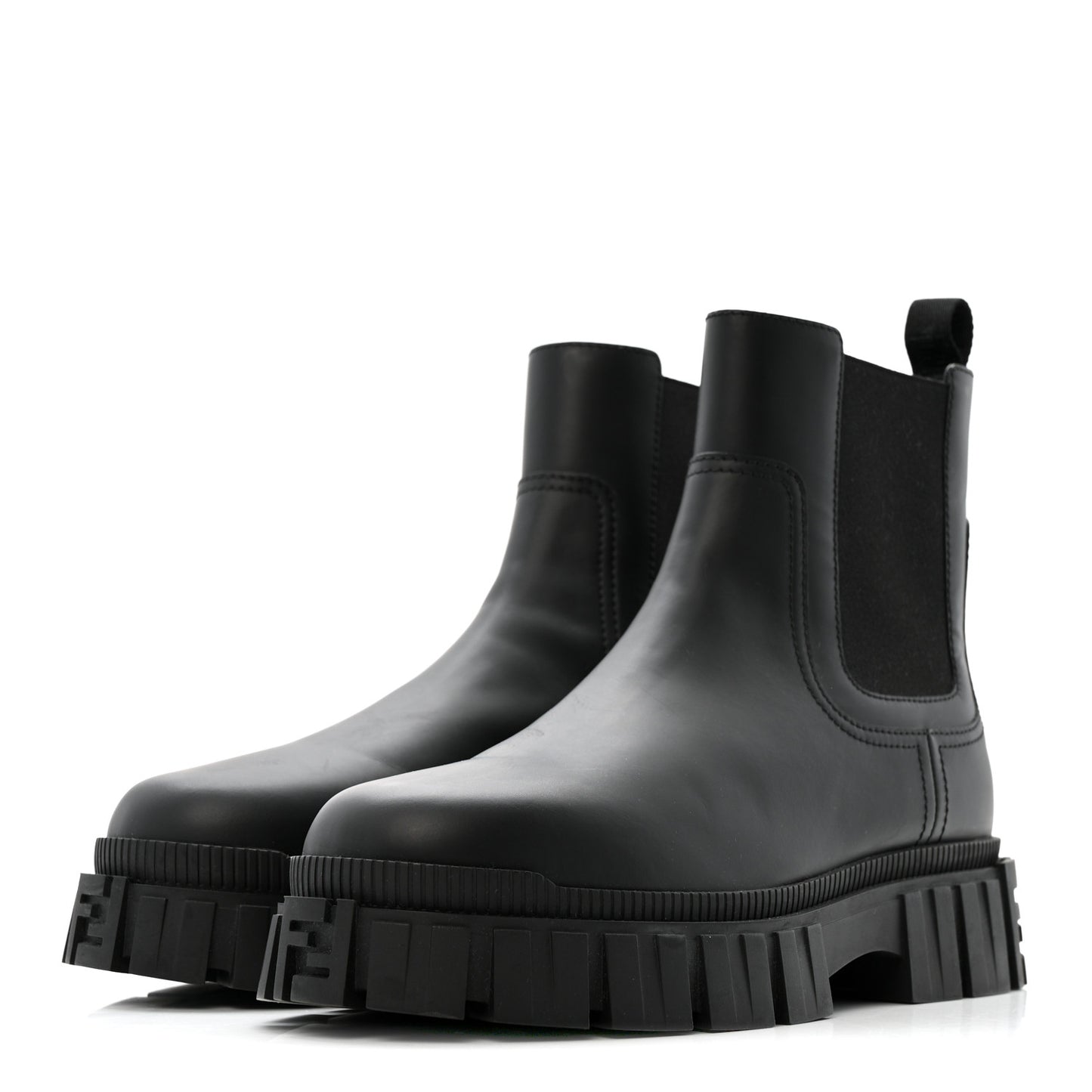 Calfskin Rubber Fendi Force Chelsea Boots 42 Black