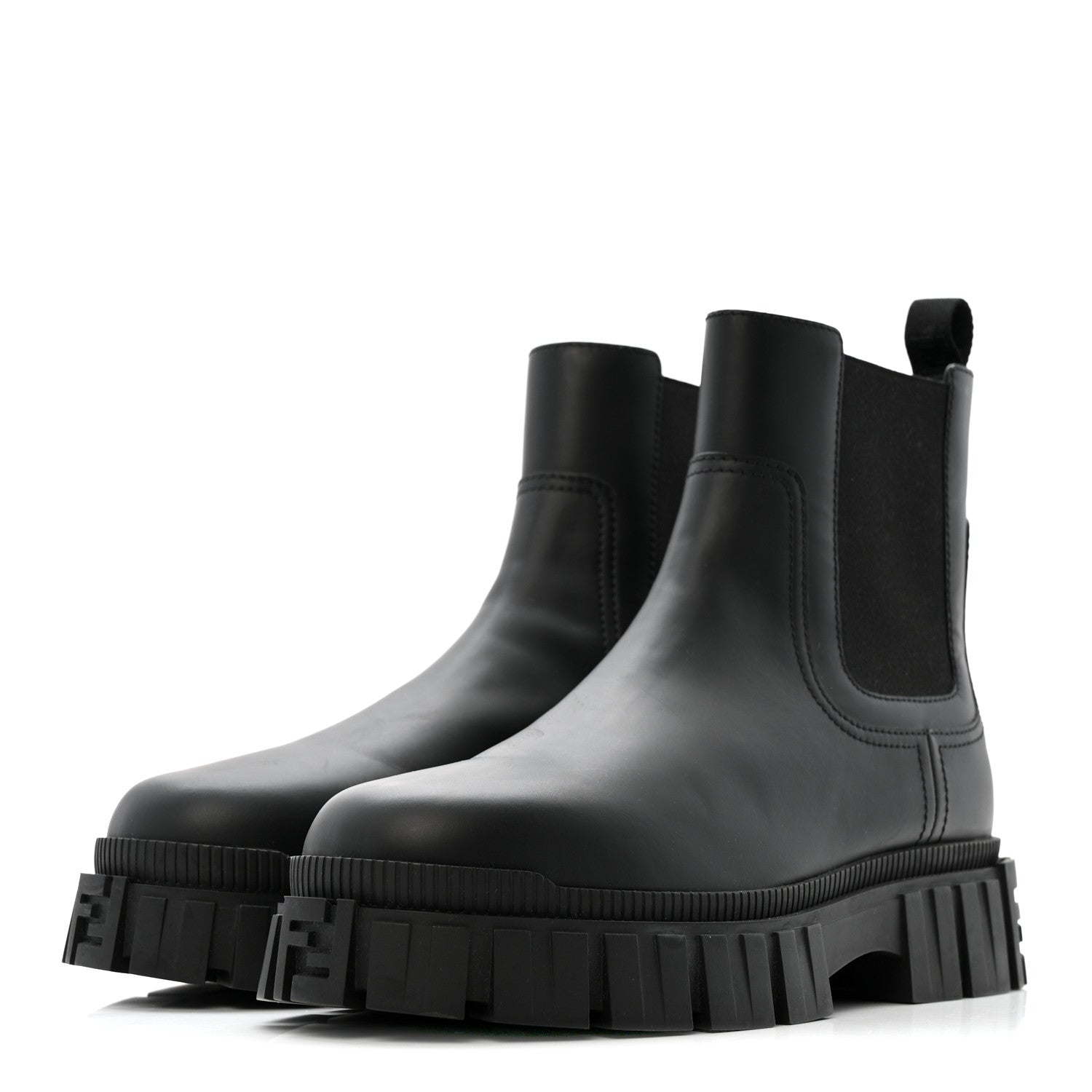 Fendi Calfskin Rubber Fendi Force Chelsea Boots 42 Black 4 of 9