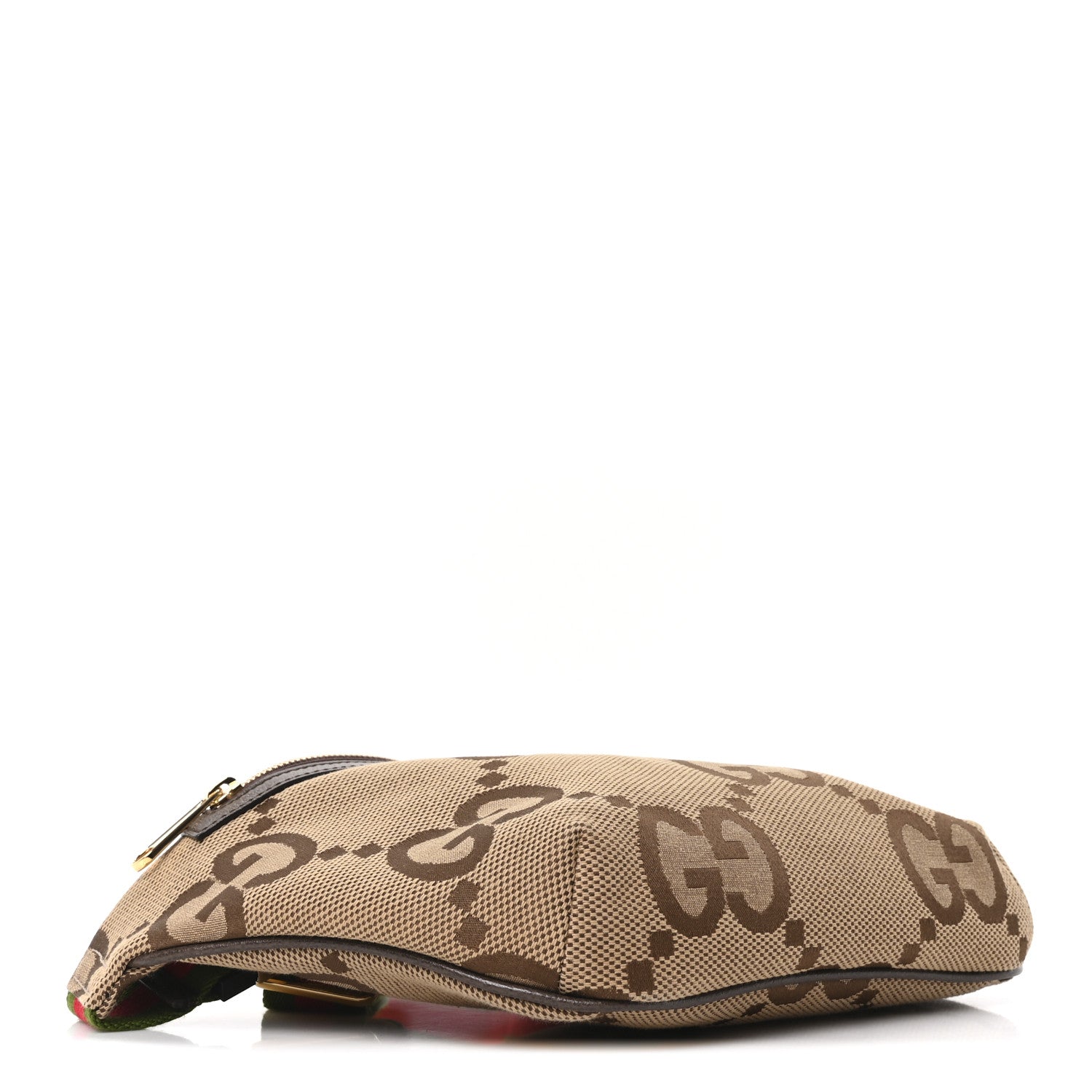 Gucci Monogram Jumbo GG Textured Dollar Calfskin Web Belt Bag