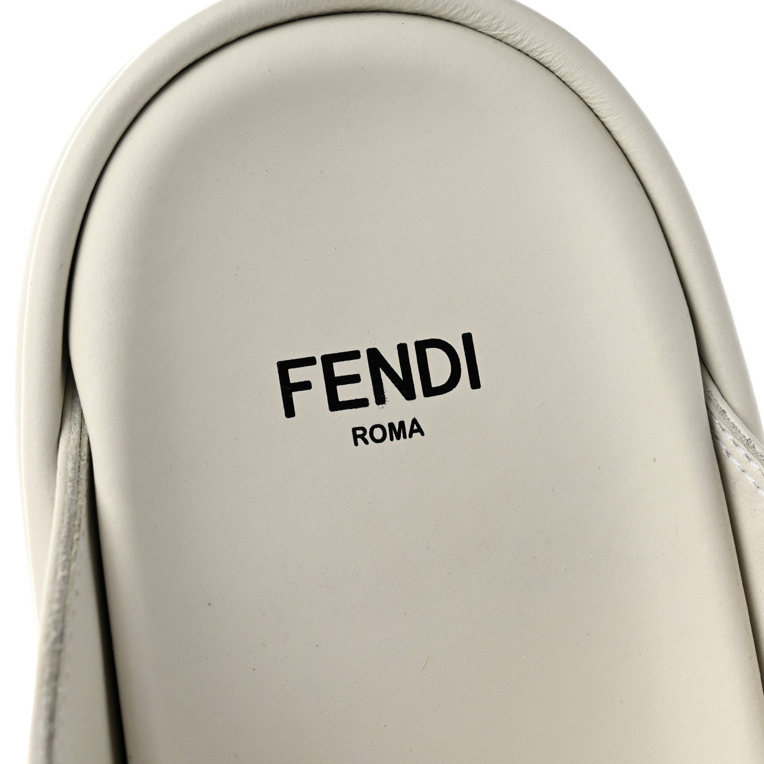 Fendi Vitello Womens Fendigraphy Slide Sandals 37 White Ice 6 of 8