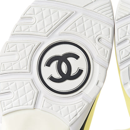 Chanel Lycra Fabric CC Sneakers 39 Yellow 6 of 8