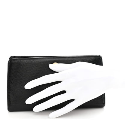 Chanel Grained Calfskin CC Button Yen Wallet Black 2 of 8