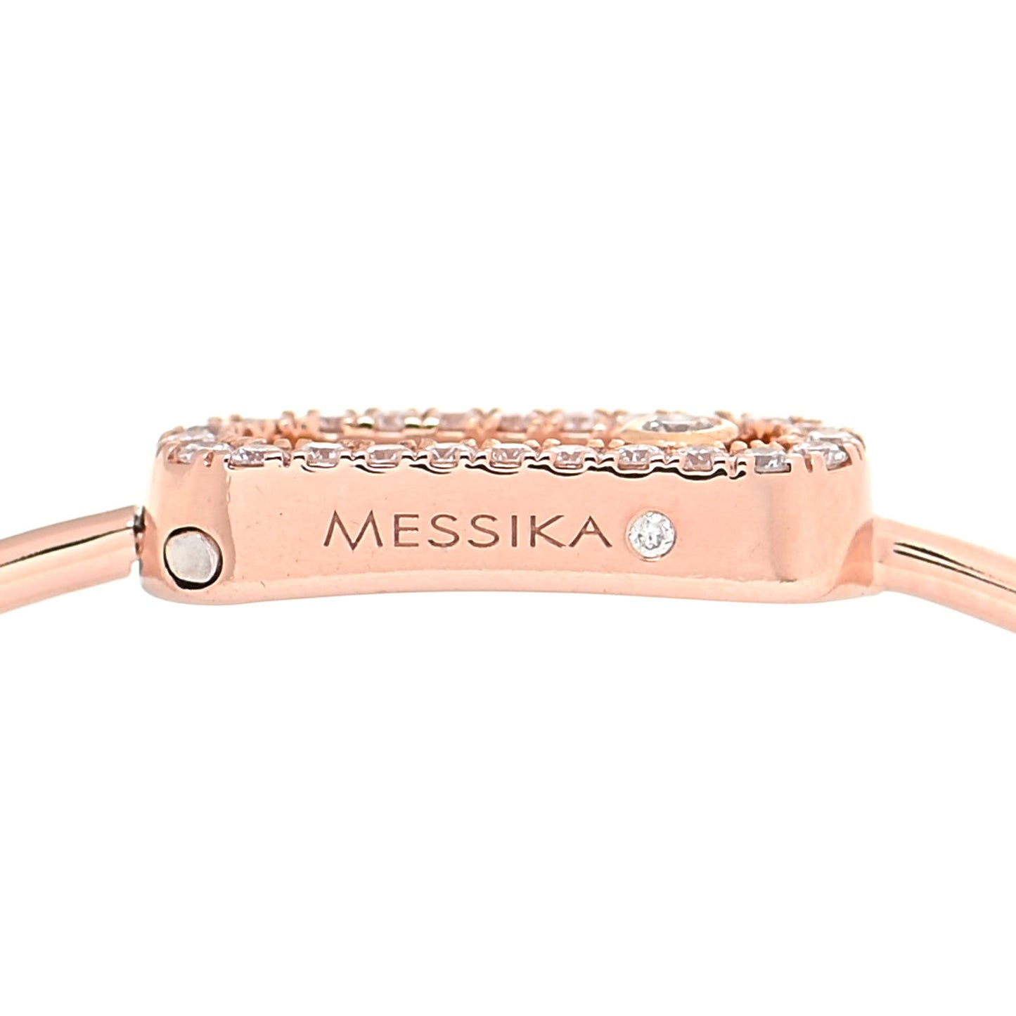 18K Rose Gold Diamond Thin Move Bangle Bracelet