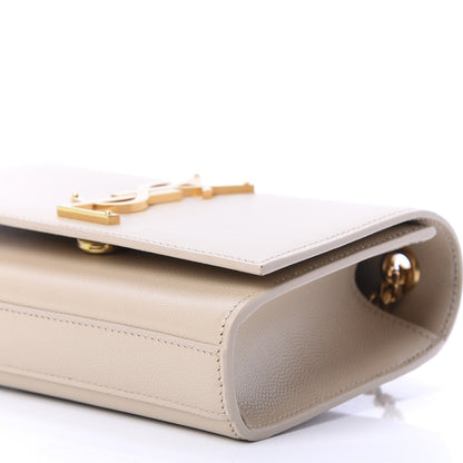 Saint Laurent Grain De Poudre Small Monogram Kate Satchel Nude Powder 10 of 11
