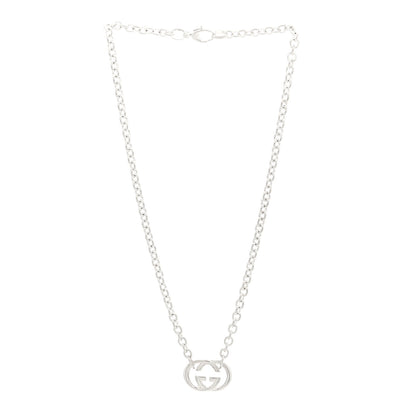 Gucci Sterling Silver Britt Interlocking GG Pendant Necklace 3 of 4