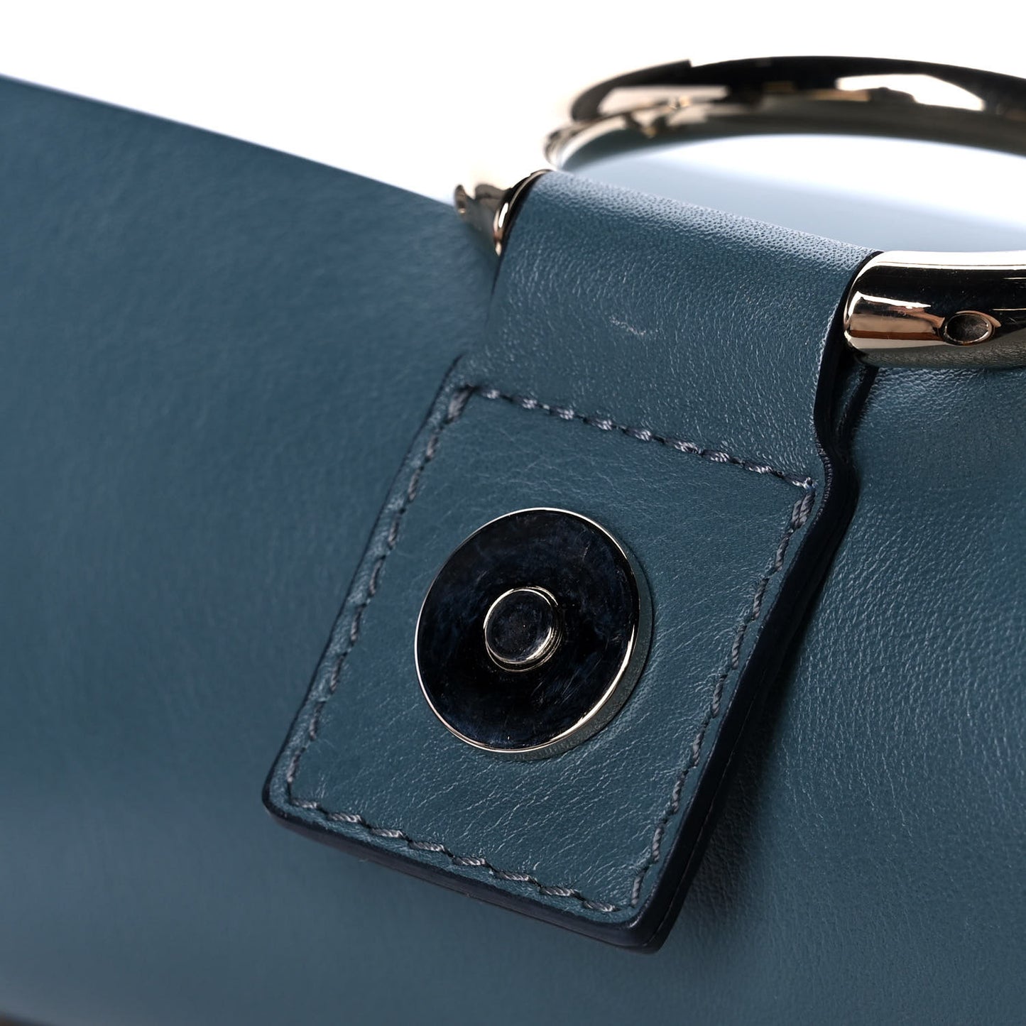 Suede Calfskin Medium Faye Shoulder Bag Cloudy Blue