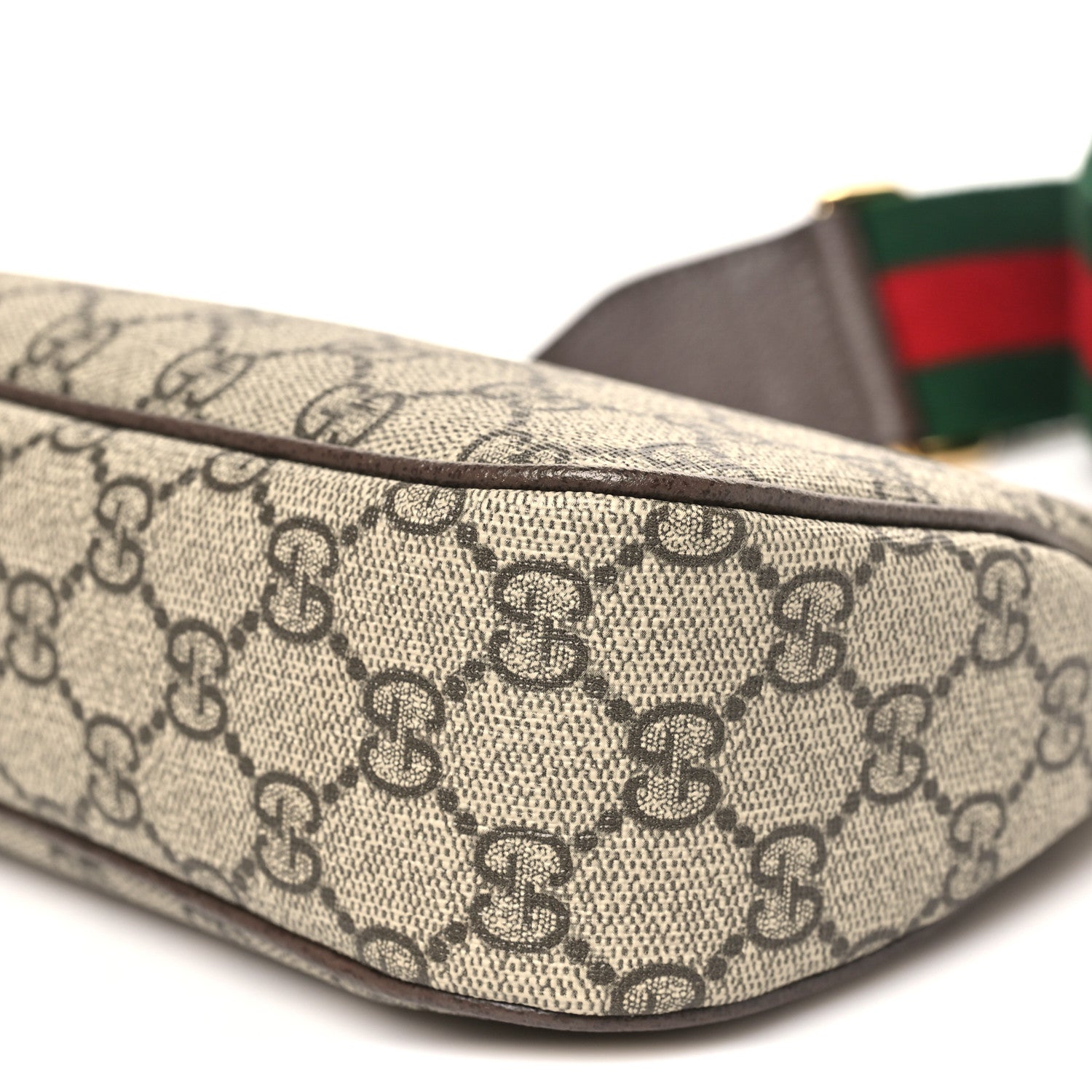 Gucci GG Supreme Monogram Textured Dollar Calfskin Web Small Ophidia GG Handbag Beige Ebony New Acero 10 of 11