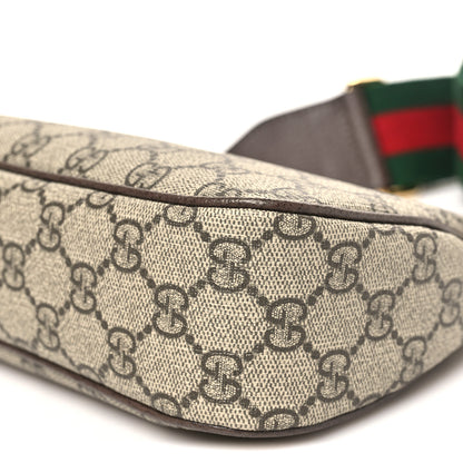 Gucci GG Supreme Monogram Textured Dollar Calfskin Web Small Ophidia GG Handbag Beige Ebony New Acero 10 of 11