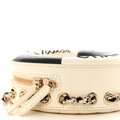 Chanel Lambskin Coco Lifesaver Round Bag Black White 9 of 16