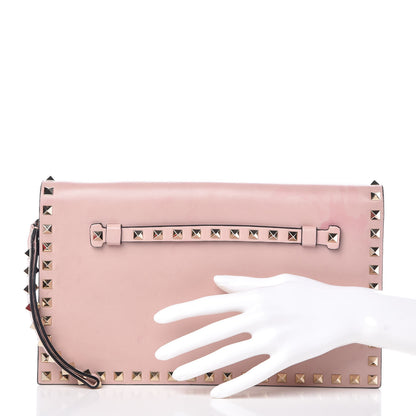 Valentino Garavani Nappa Rockstud Wristlet Clutch Water Rose 2 of 12