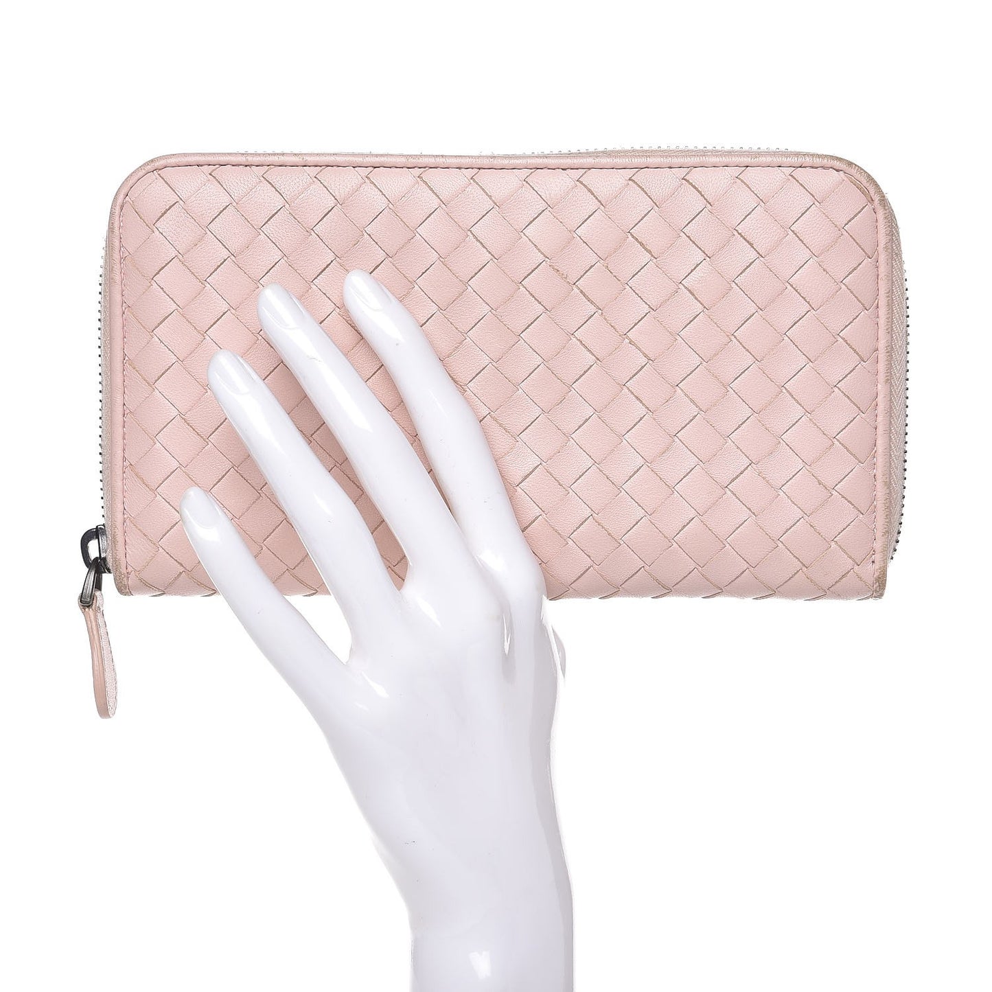 Nappa Intrecciato Zip Around Wallet Lotus