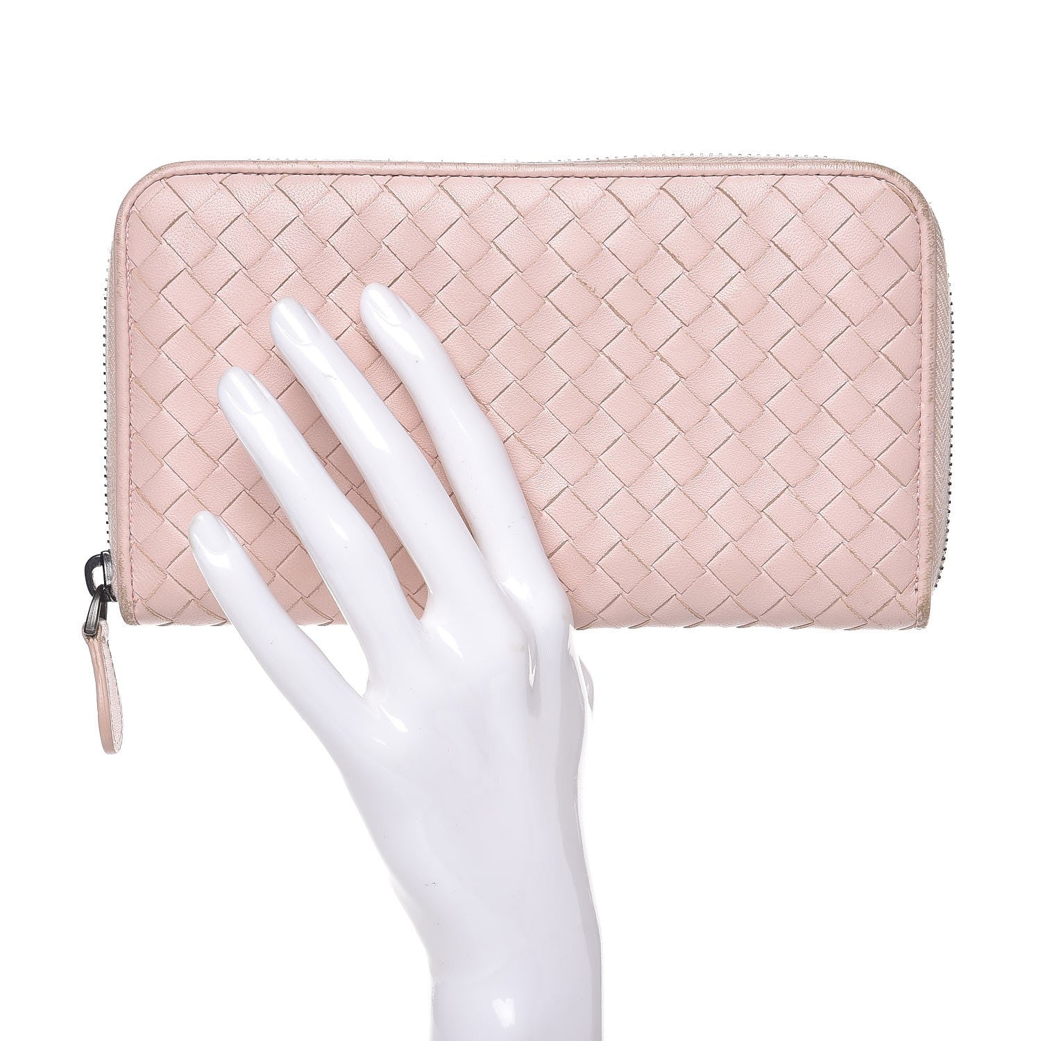Bottega Veneta Nappa Intrecciato Zip Around Wallet Lotus 2 of 14