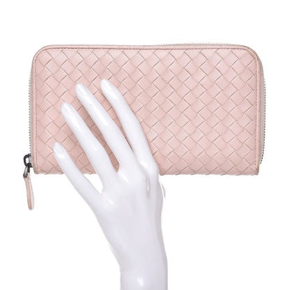 Bottega Veneta Nappa Intrecciato Zip Around Wallet Lotus 2 of 14