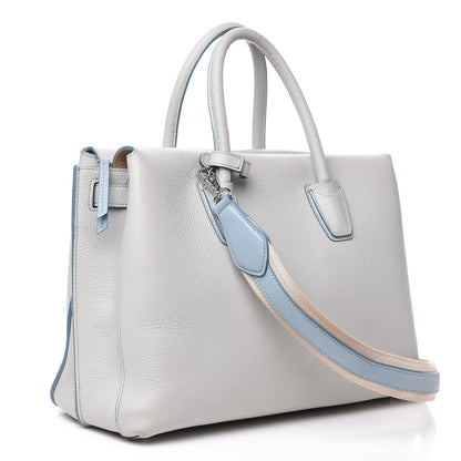 MCM Grained Calfskin Large Milla Tote Whisper Grey 2 of 17