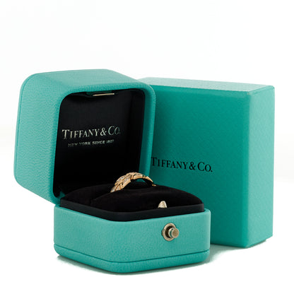 Tiffany 18K Rose Gold Diamond Victoria Vine Band Ring 53 6.5 5 of 5