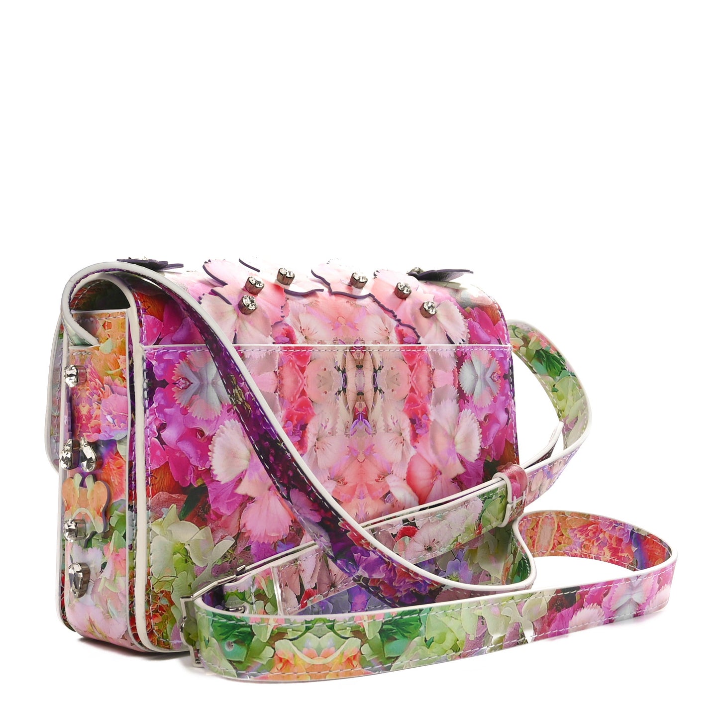 Calfskin Crystal Blooming Loubi54 Crossbody Multicolor