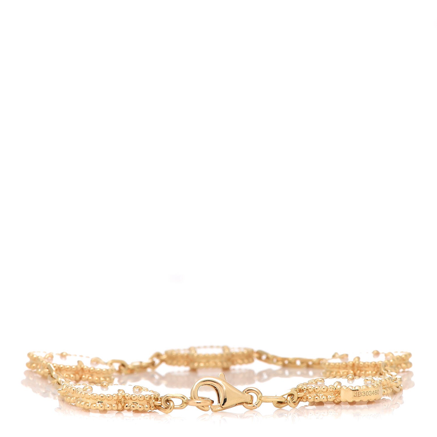 Van Cleef & Arpels 18K Yellow Gold Mother of Pearl 5 Motifs Vintage Alhambra Bracelet 3 of 6