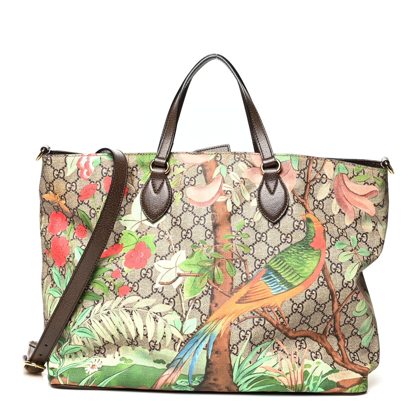 Soft GG Supreme Monogram Tian Medium Crossbody Tote Beige Multicolor New Acero