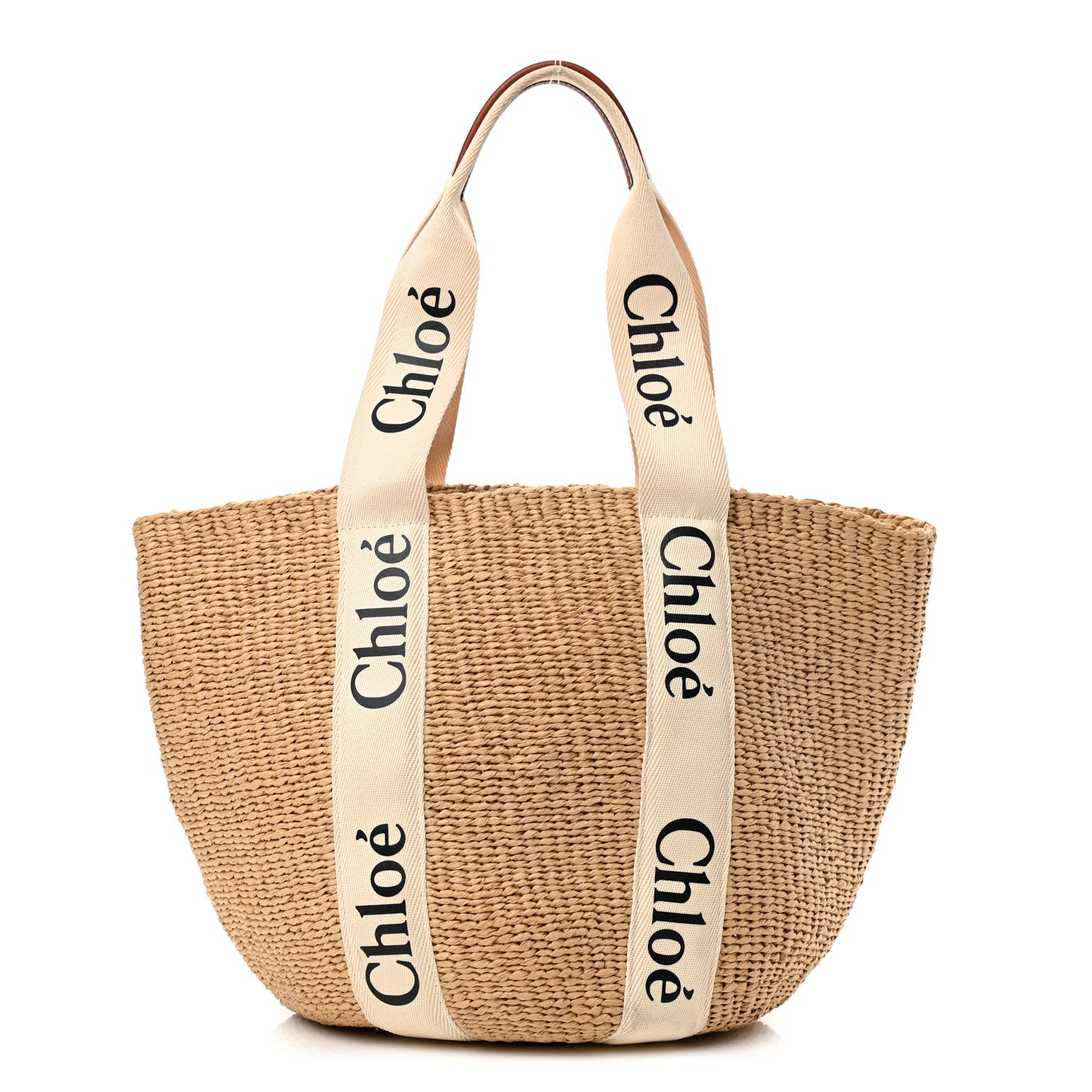 Chloe Raffia Large Woody Tote White 1 of 12