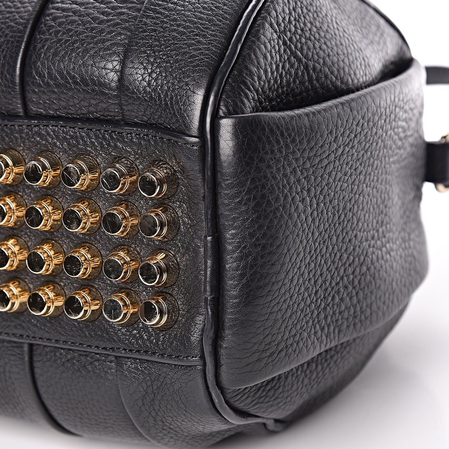Pebbled Lambskin Rockie Black Pale Gold Hardware