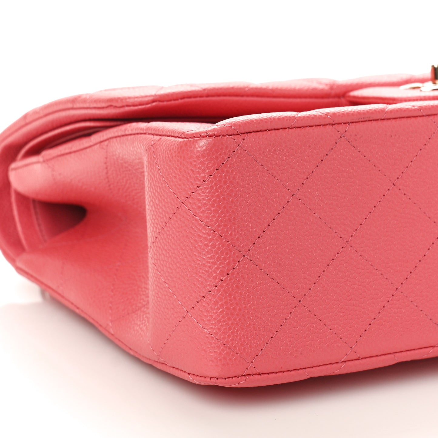 Caviar Quilted Jumbo Double Flap Dark Pink