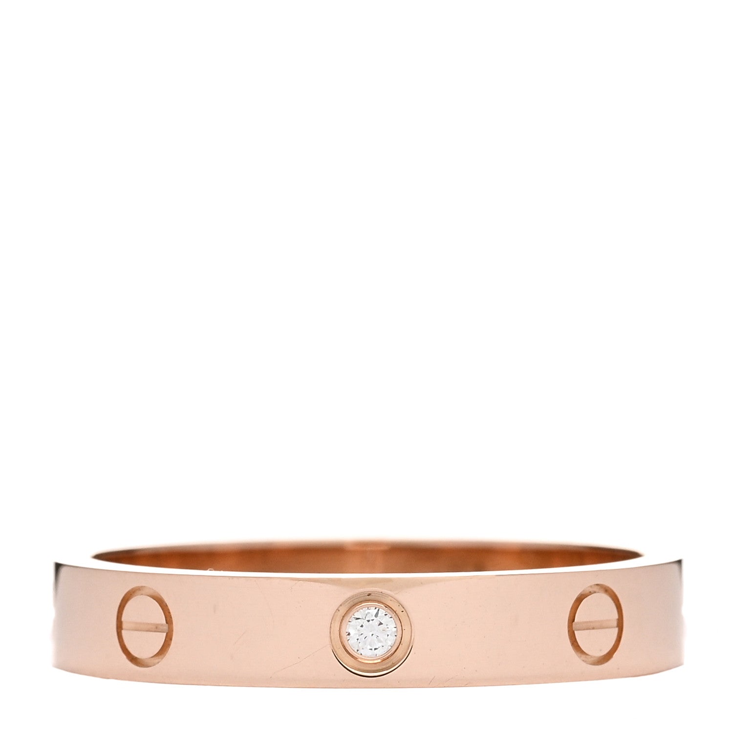 Cartier 18K Pink Gold Diamond 4mm LOVE Wedding Band Ring 63 10.25 1 of 5