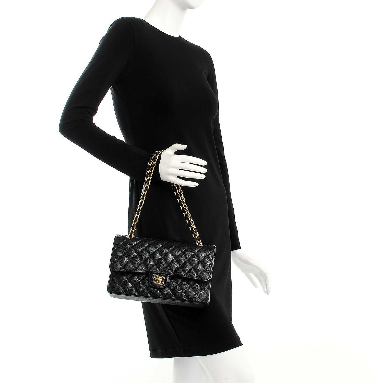 Chanel Caviar Quilted Medium Double Flap Black 2 of 7