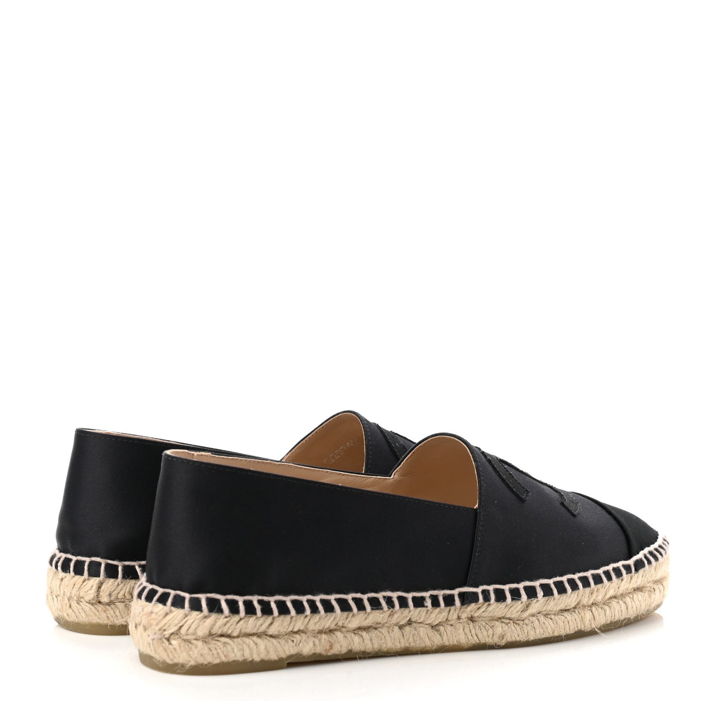 Satin Grosgrain CC Espadrilles 39 Black