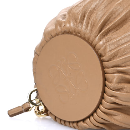 Loewe Lambskin Pleated Bracelet Pouch Shoulder Bag Warm Desert 9 of 12