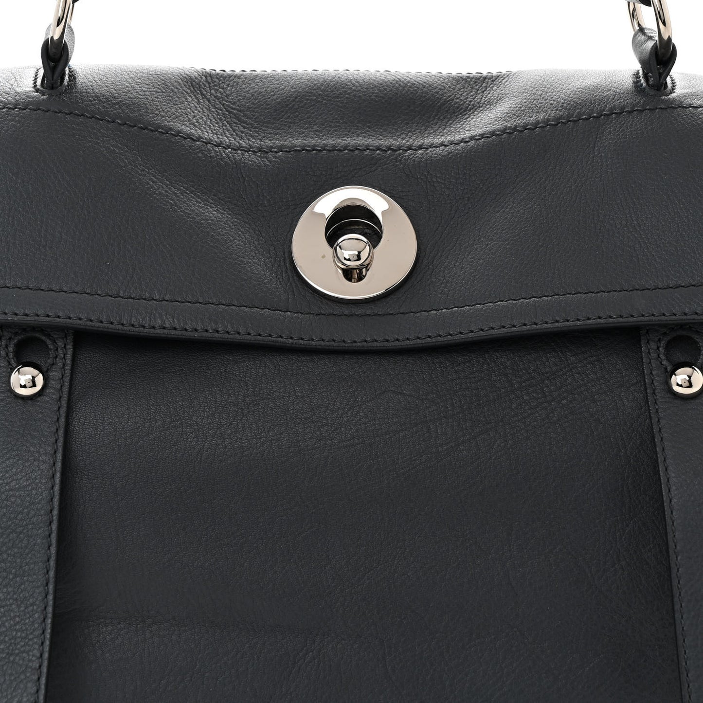 Calfskin Canvas Large Muse Two Grey