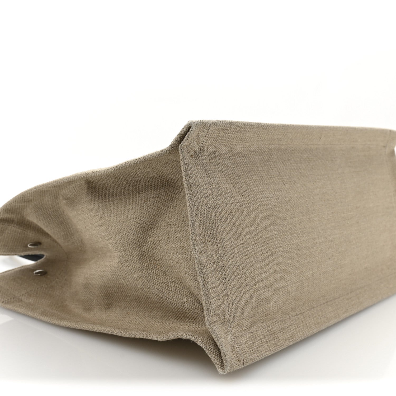 Saint Laurent Linen Calfskin Small Rive Gauche Tote Greggio Natural 8 of 9
