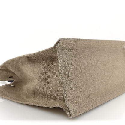 Saint Laurent Linen Calfskin Small Rive Gauche Tote Greggio Natural 8 of 9
