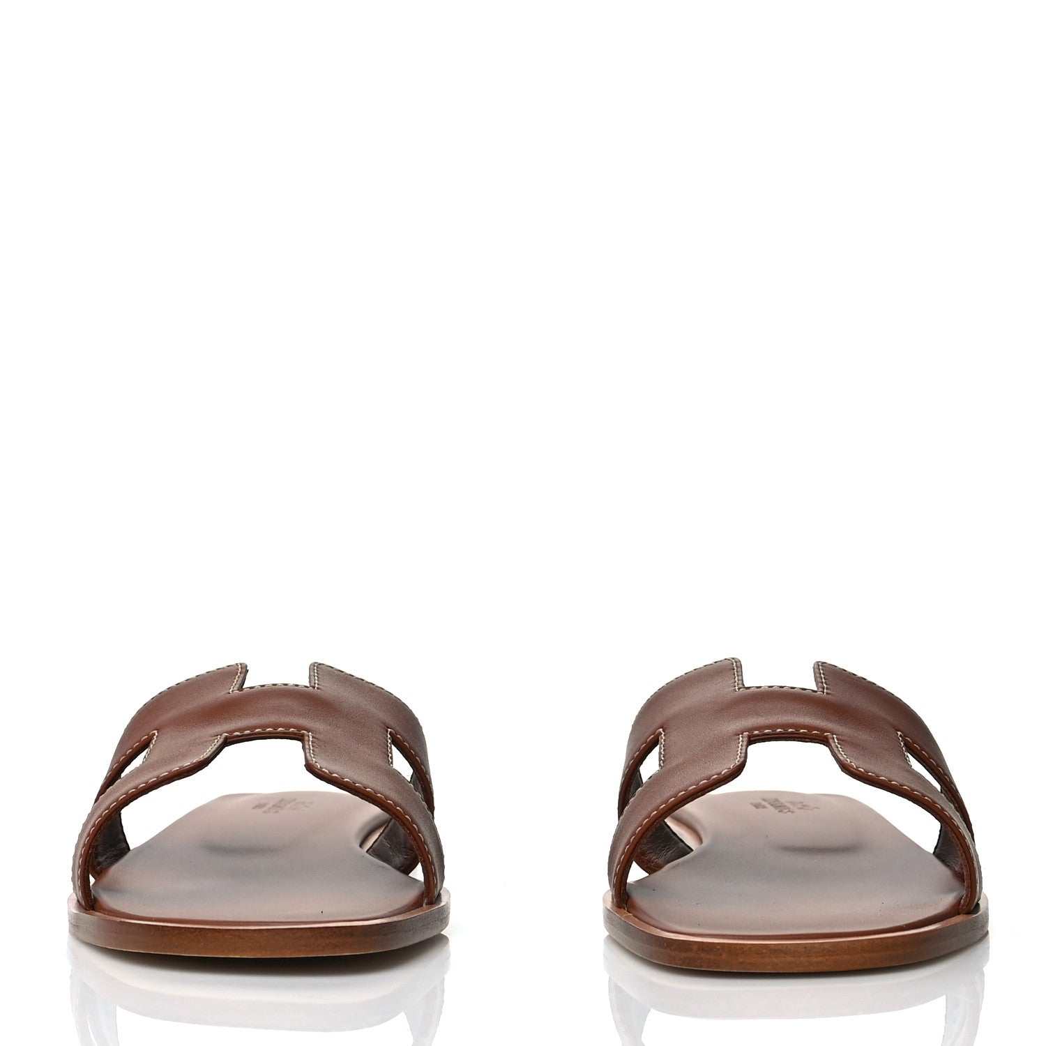 Hermes Box Calfskin Oran Sandals 37 Gold 2 of 9