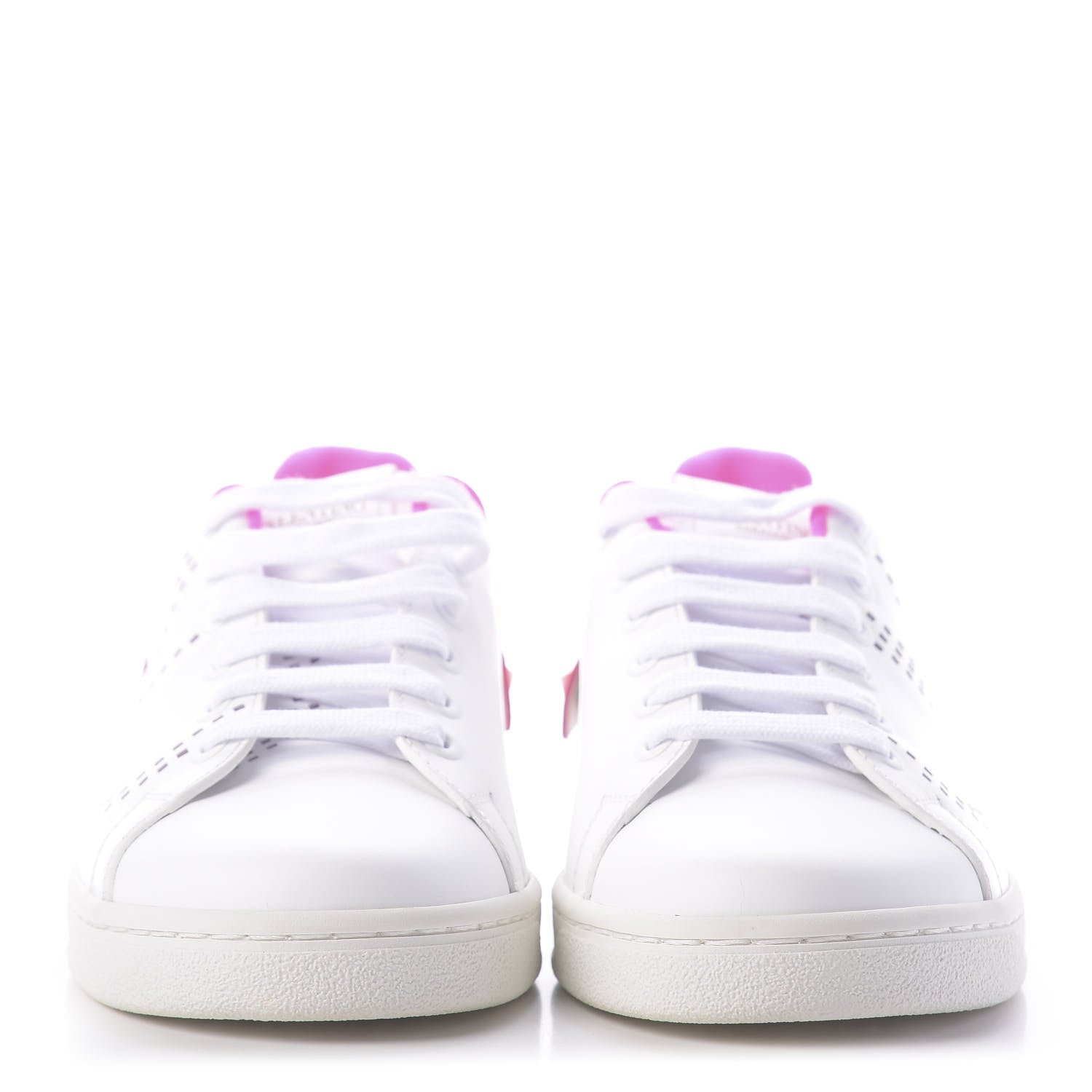 Valentino Garavani Calfskin Womens Backnet Sneakers 35 White Fuchsia 2 of 10