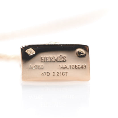 Hermes 18K Rose Gold Diamond Kelly Amulette Pendant Necklace 5 of 6